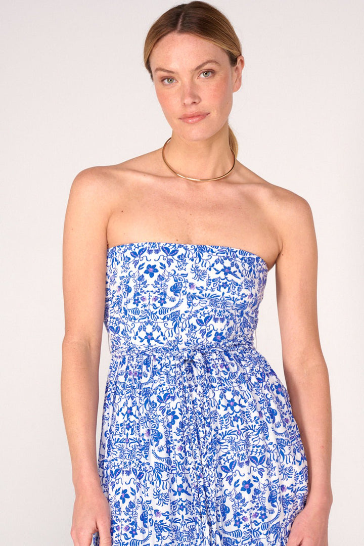 Blue Tiare long dress – Long Dress Thelma by Poupette St Barth, view 2