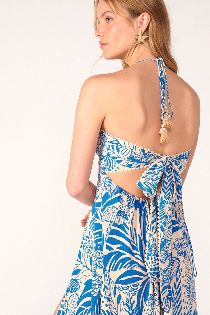 Blue Toucan long dress – Long Dress Carla by Poupette St Barth, view 4
