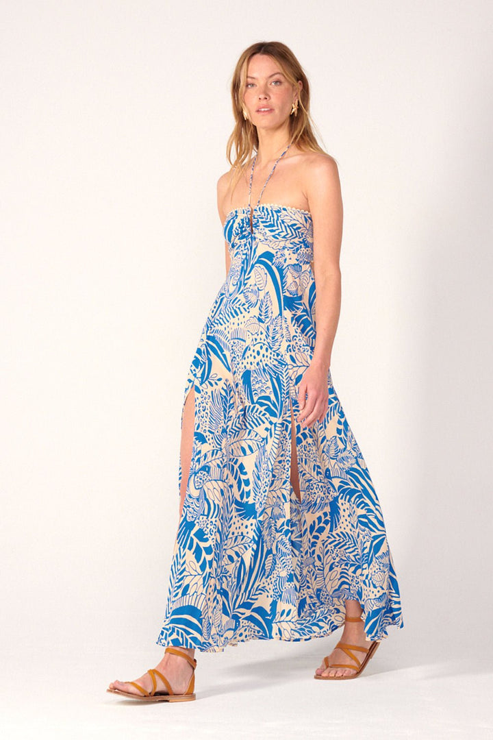 Blue Toucan long dress – Long Dress Carla by Poupette St Barth, view 3