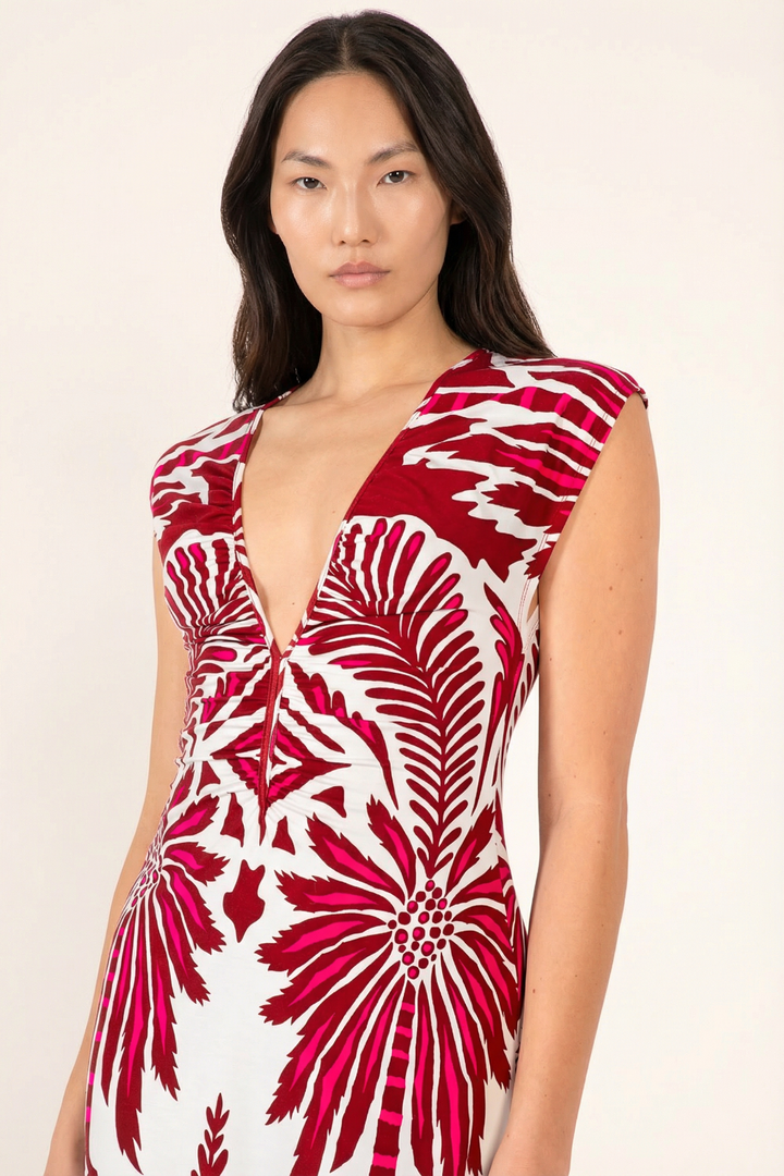 Bordo Cartagena long dress – Long Dress Nova by Poupette St Barth, fabric detail