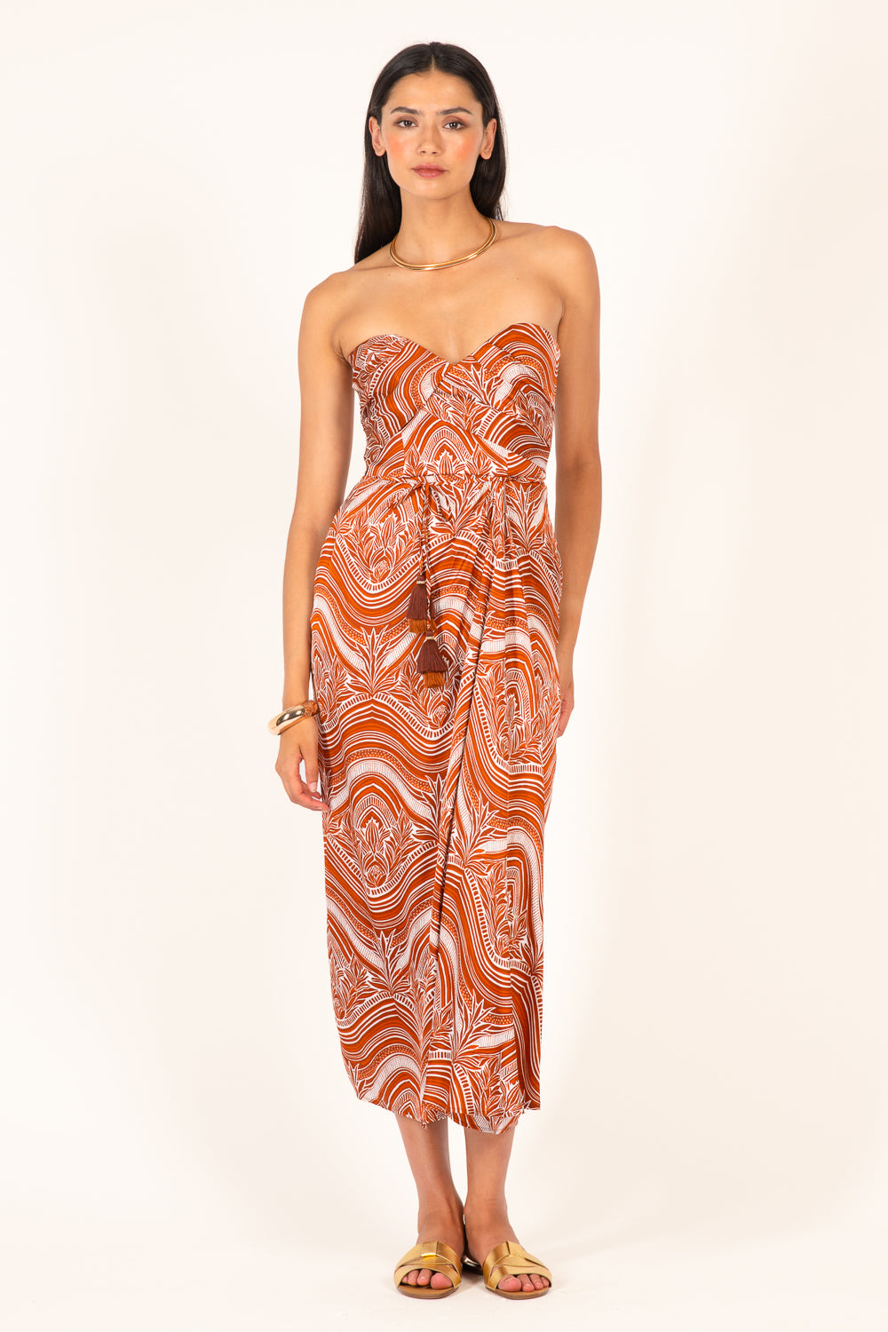 Choco Moryana long dress – Long Dress Collina by Poupette St Barth, front view