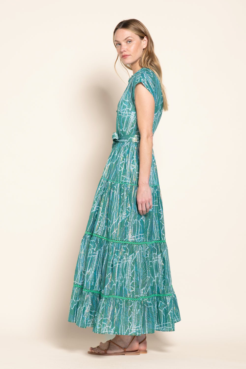 Green Akoya long dress – Long Dress Kora by Poupette St Barth, view 5