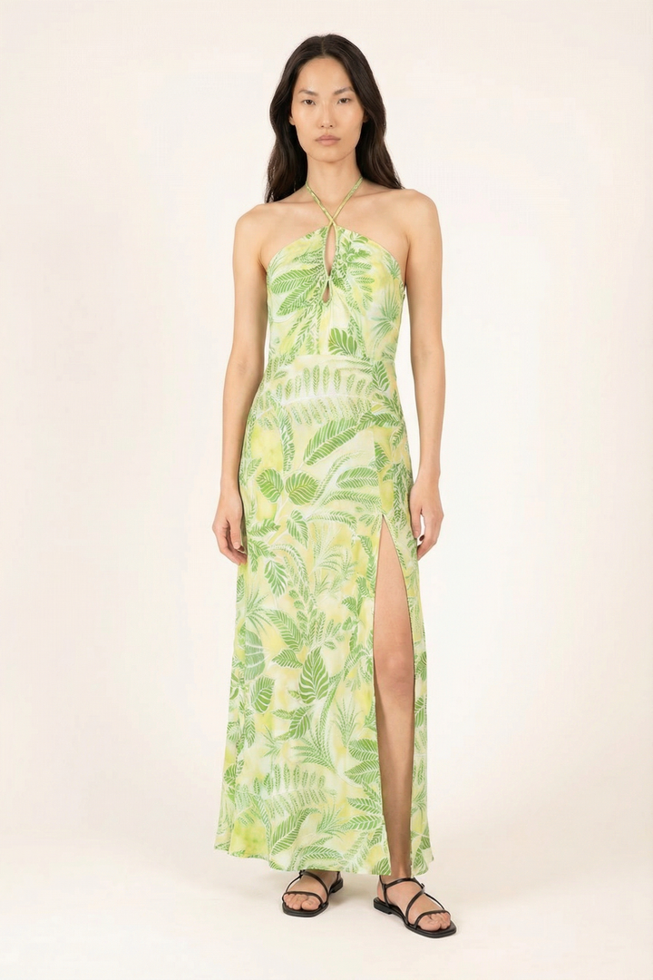 Green Calathea long dress – Long Dress Stella by Poupette St Barth, view 2
