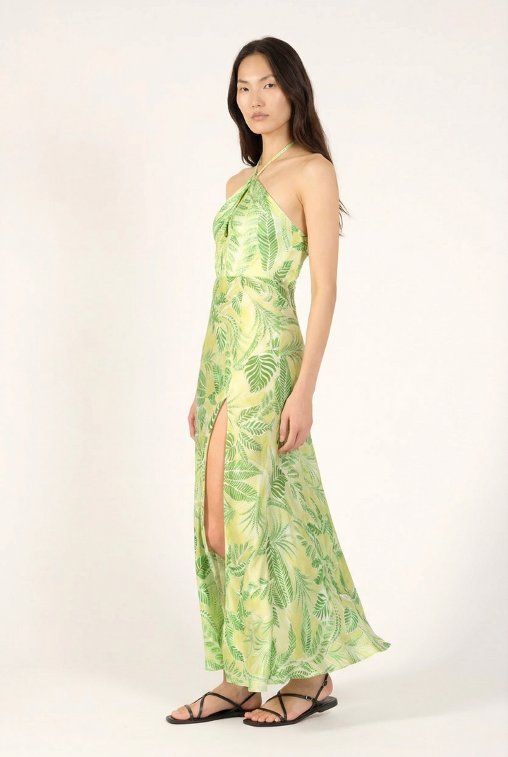 Green Calathea long dress – Long Dress Stella by Poupette St Barth, view 4