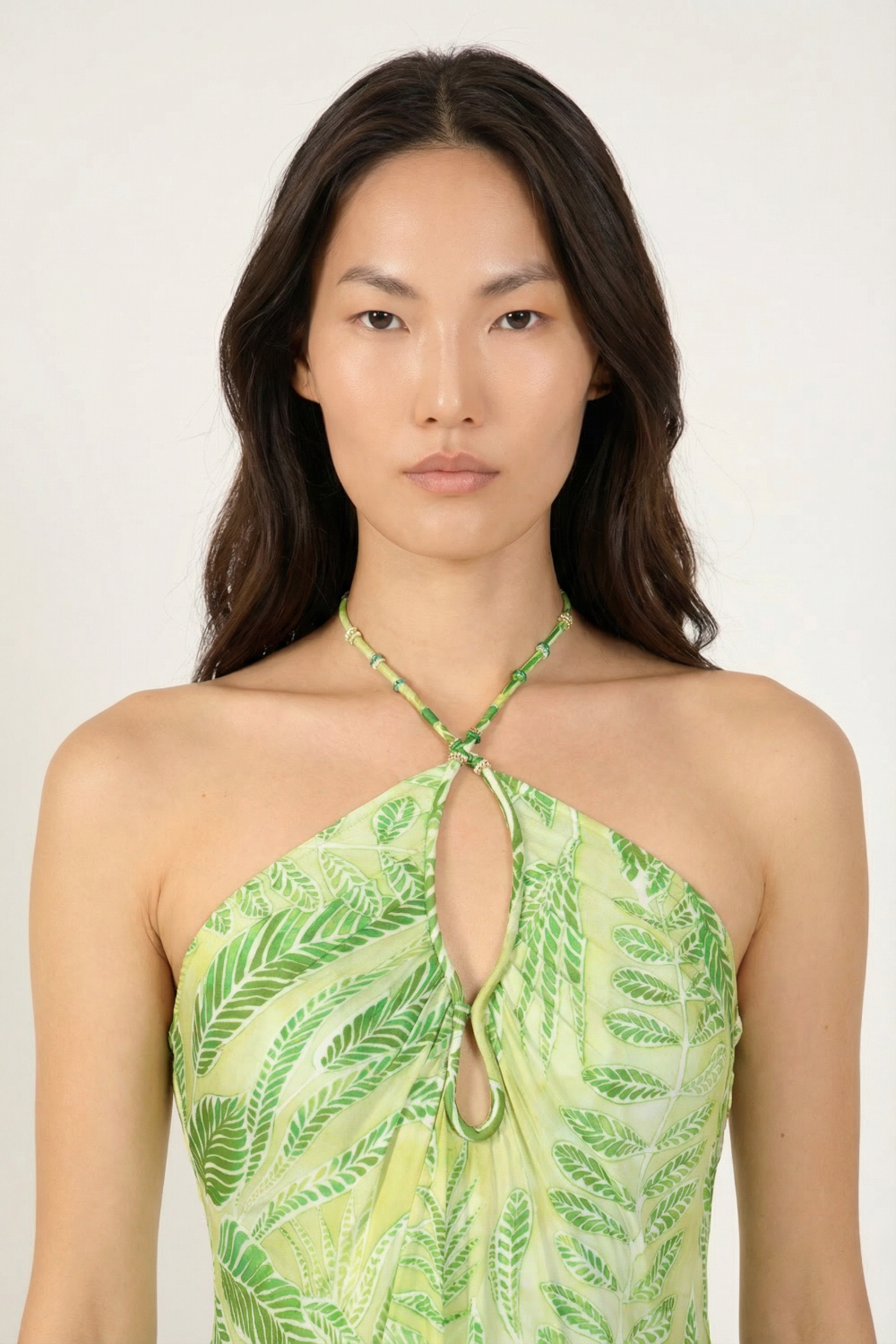 Green Calathea long dress – Long Dress Stella by Poupette St Barth, view 3
