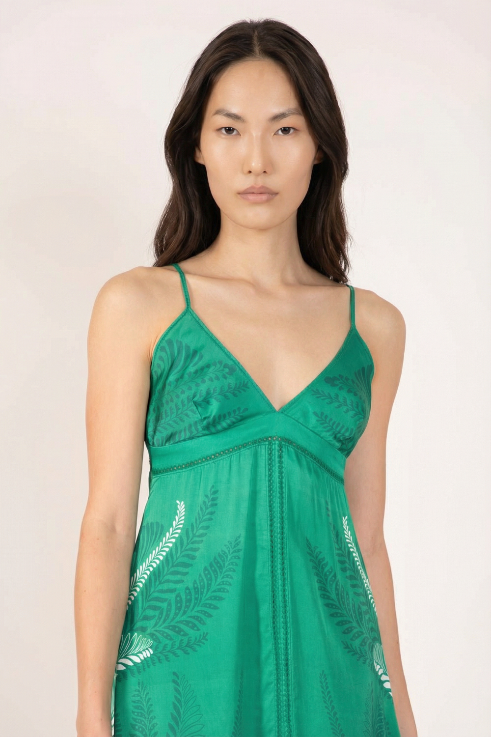 Green Oolong long dress – Long Dress Denise by Poupette St Barth, view 2