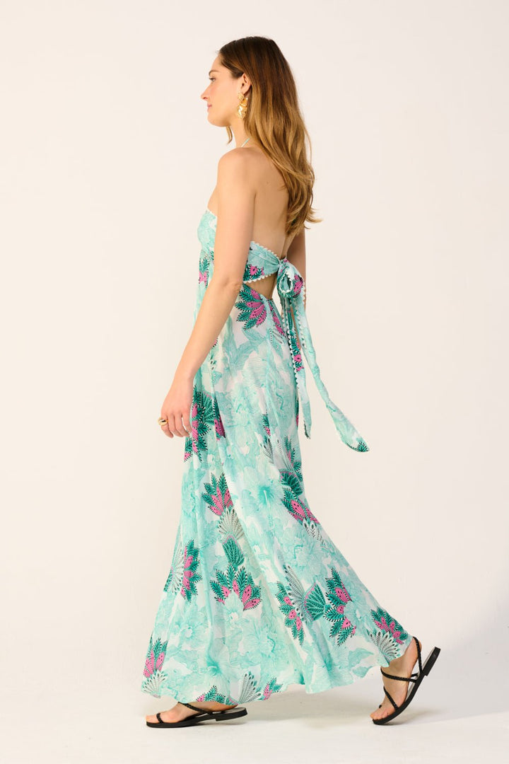 Green Padang long dress – Long Dress Carla by Poupette St Barth, view 2