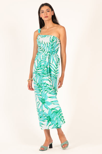 green and white leaf dress Long Fanny | | M olive green wedding dress