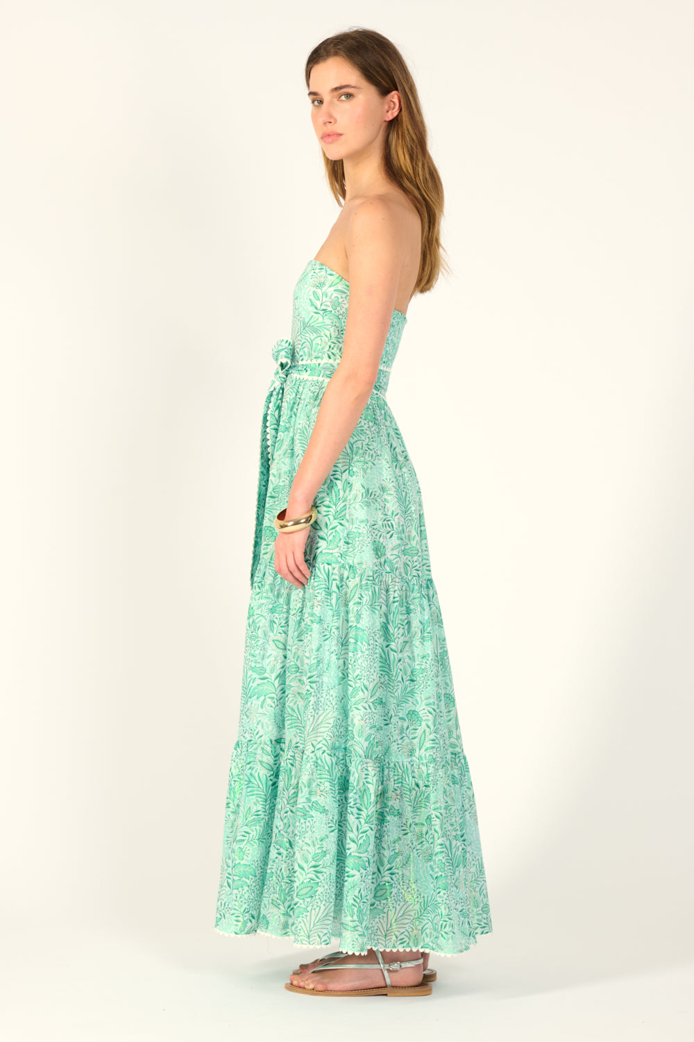 Green Palmarosa long dress – Long Dress Thelma by Poupette St Barth, view 2