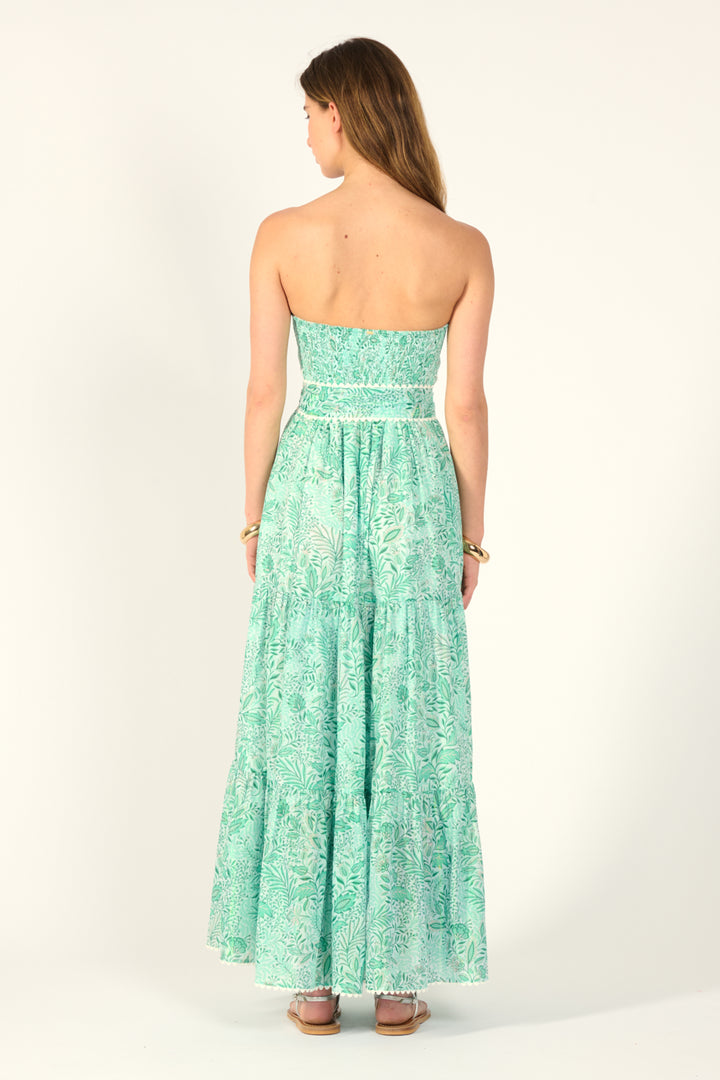 Green Palmarosa long dress – Long Dress Thelma by Poupette St Barth, view 4