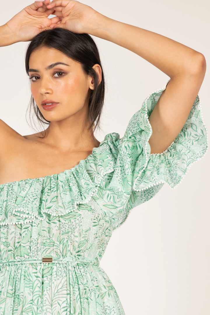 Green Palmarosa long dress – Long Dress Jay by Poupette St Barth, view 3