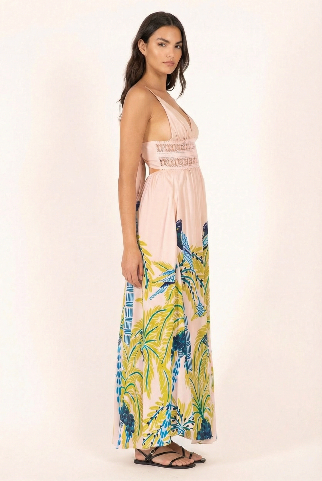 Green Palmrott long dress – Long Dress Havana by Poupette St Barth, view 3