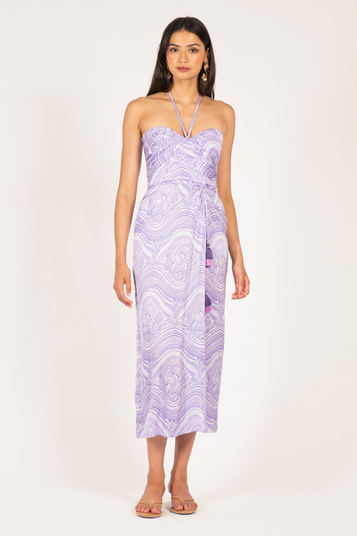 Lilac Moryana long dress – Long Dress Collina by Poupette St Barth, view 4