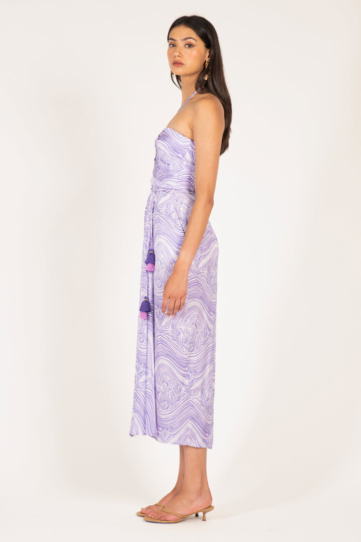 Lilac Moryana long dress – Long Dress Collina by Poupette St Barth, view 6