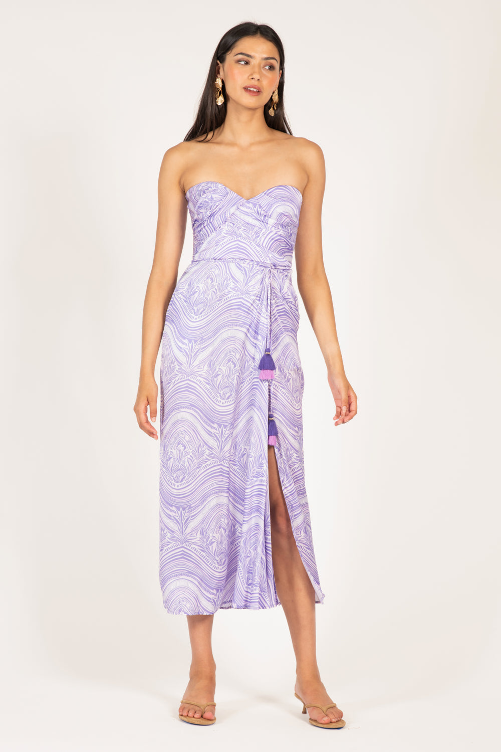 Lilac Moryana long dress – Long Dress Collina by Poupette St Barth, view 3