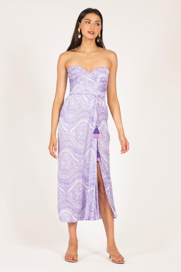 Lilac Moryana long dress – Long Dress Collina by Poupette St Barth, view 3