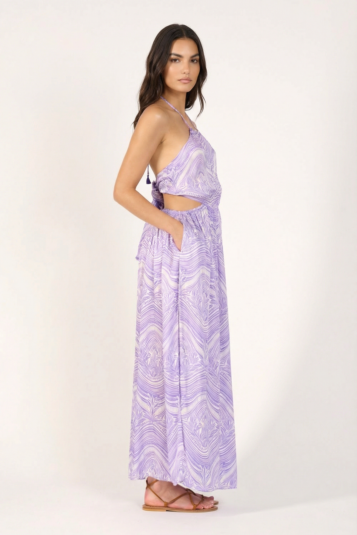 Lilac Moryana long dress – Long Dress Isore by Poupette St Barth, view 2