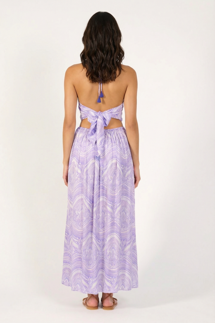 Lilac Moryana long dress – Long Dress Isore by Poupette St Barth, view 4