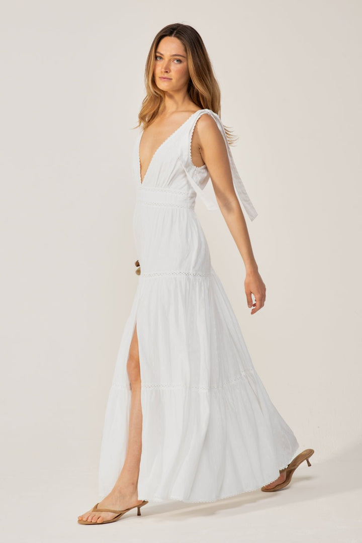 Natural White long dress – Long Dress Perla by Poupette St Barth, view 3