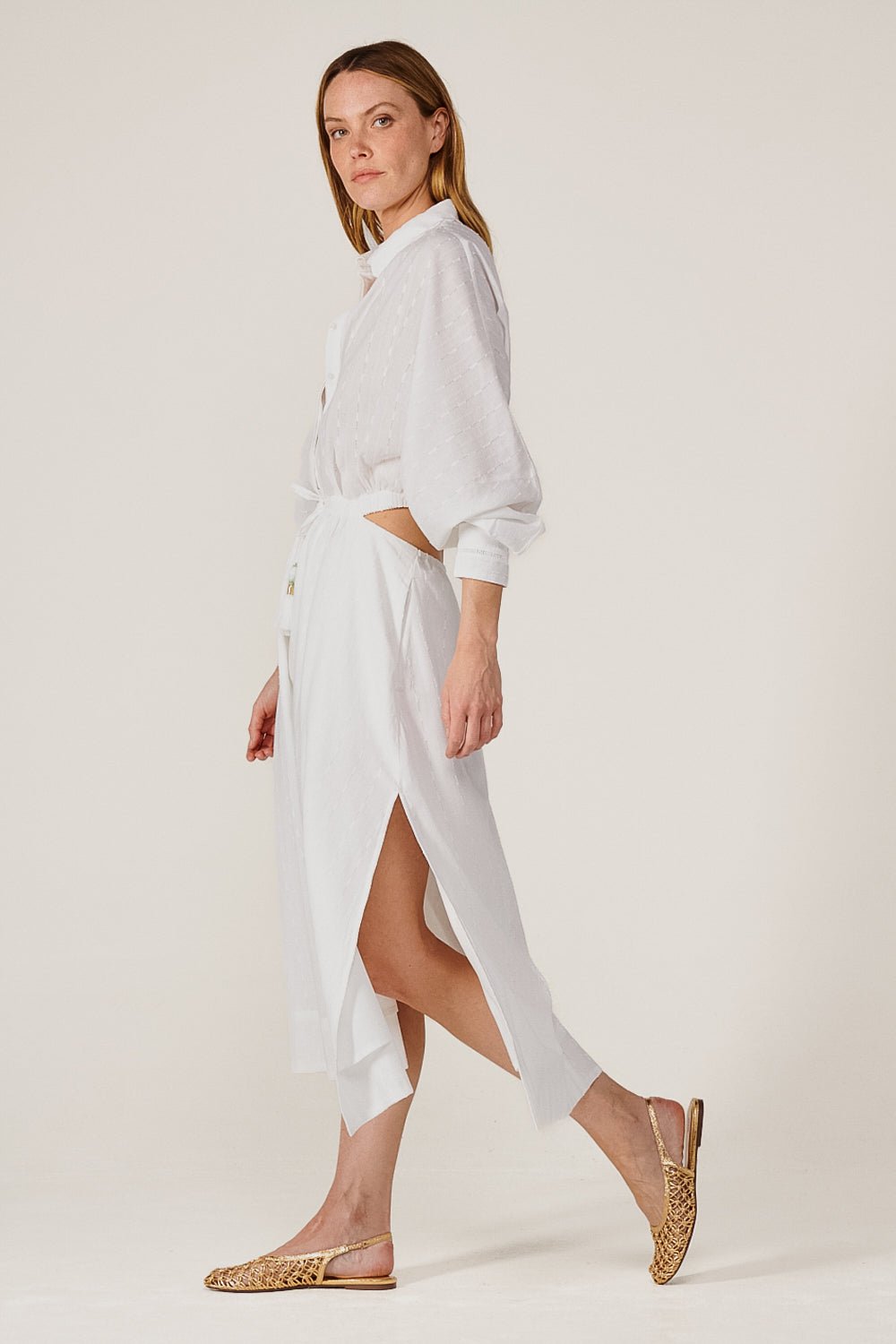 Natural White long dress – Long Dress Sunniva by Poupette St Barth, view 4
