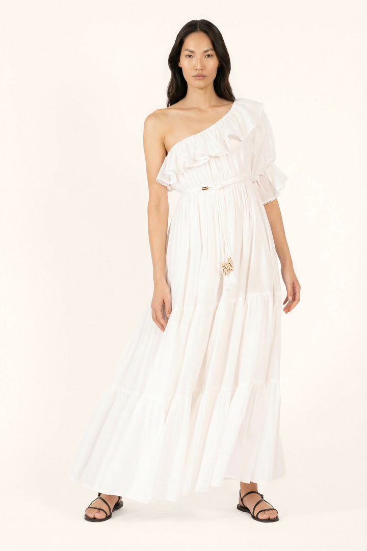 Natural White long dress – Long Dress Jay by Poupette St Barth, view 2