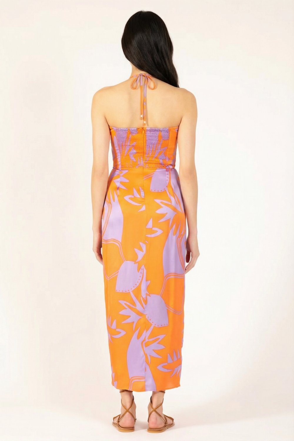 Orange Oasis long dress – Long Dress Collina by Poupette St Barth, view 4