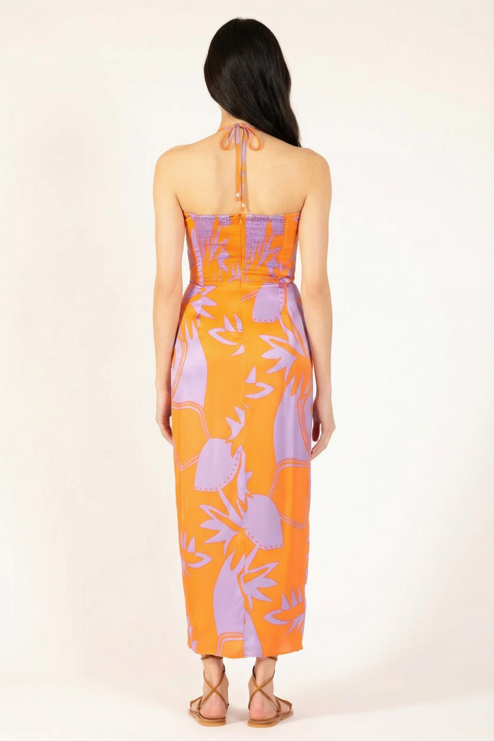 Orange Oasis long dress – Long Dress Collina by Poupette St Barth, view 4