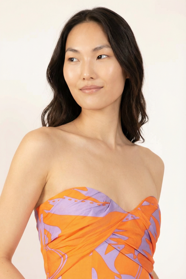 Orange Oasis long dress – Long Dress Collina by Poupette St Barth, view 2