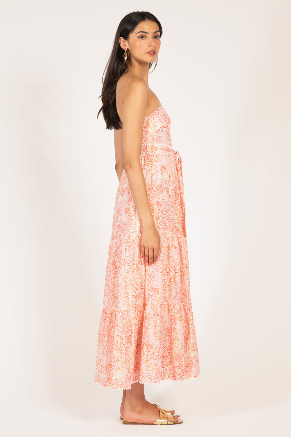 Orange Palmarosa long dress – Long Dress Thelma by Poupette St Barth, view 5