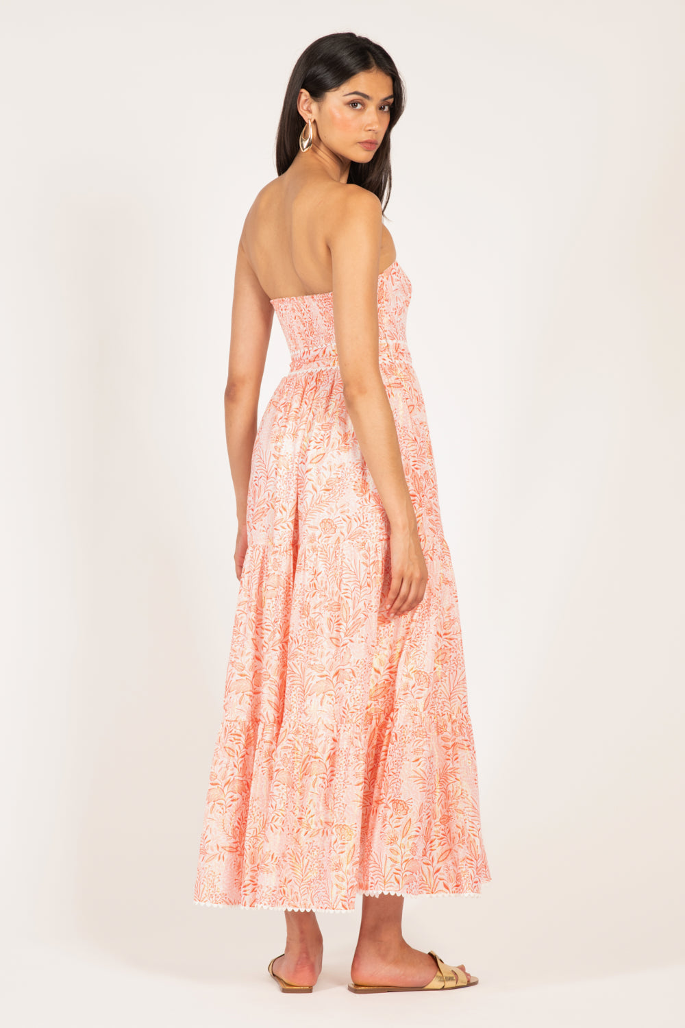 Orange Palmarosa long dress – Long Dress Thelma by Poupette St Barth, view 4