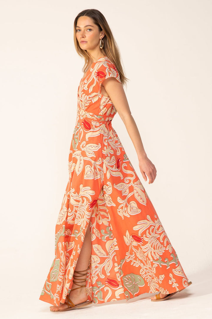 Orange Ritual long dress – Long Dress Noreen by Poupette St Barth, view 7