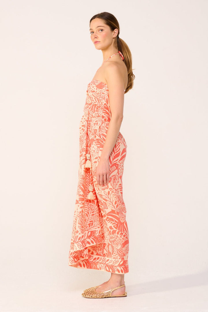 Orange Toucan long dress – Long Dress Collina by Poupette St Barth, view 3