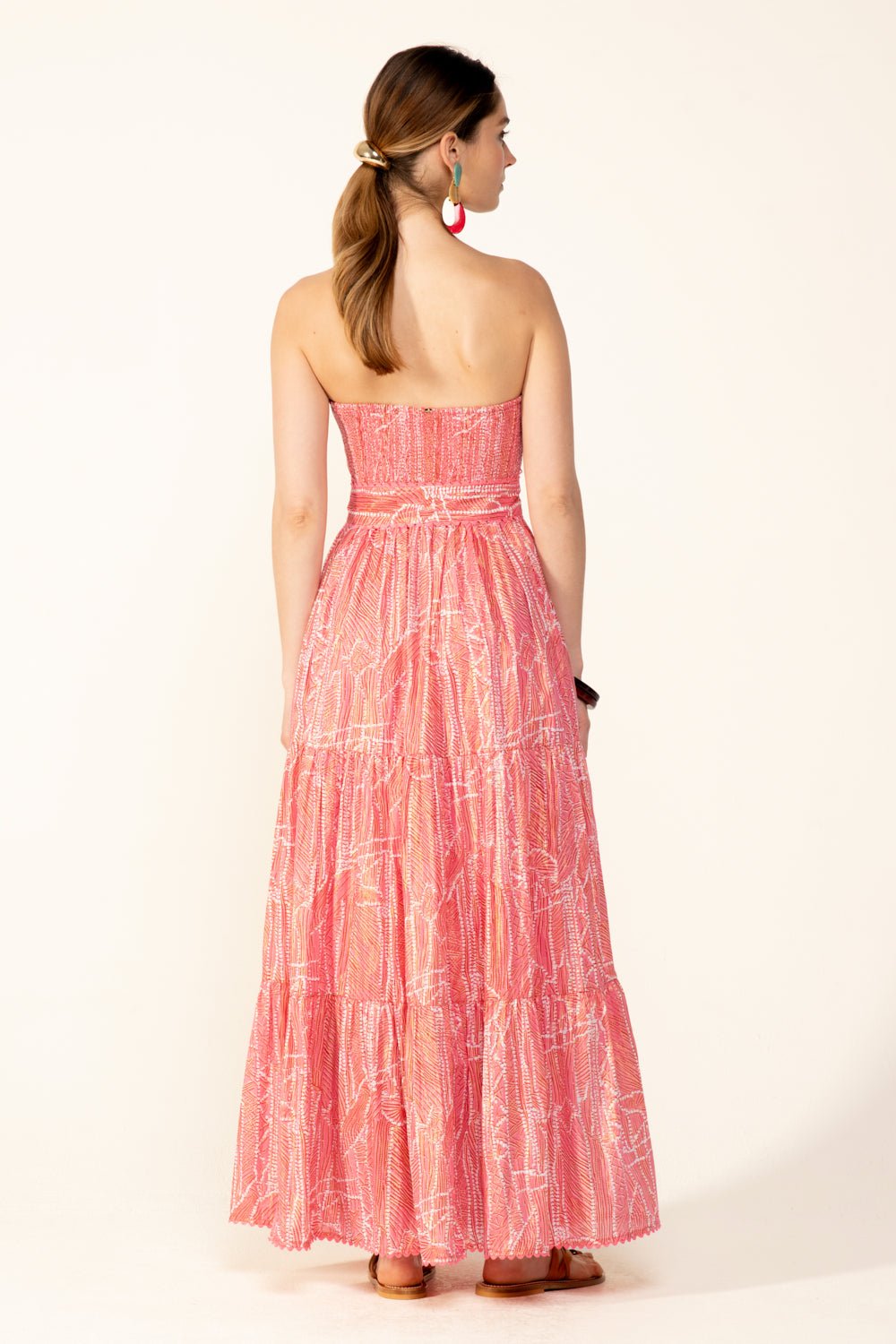 Pink Akoya long dress – Long Dress Thelma by Poupette St Barth, view 3