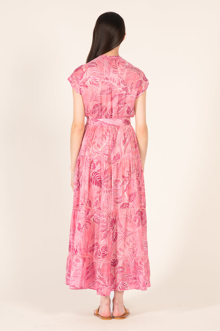 Pink Calathea long dress – Long Dress Kora by Poupette St Barth, view 5
