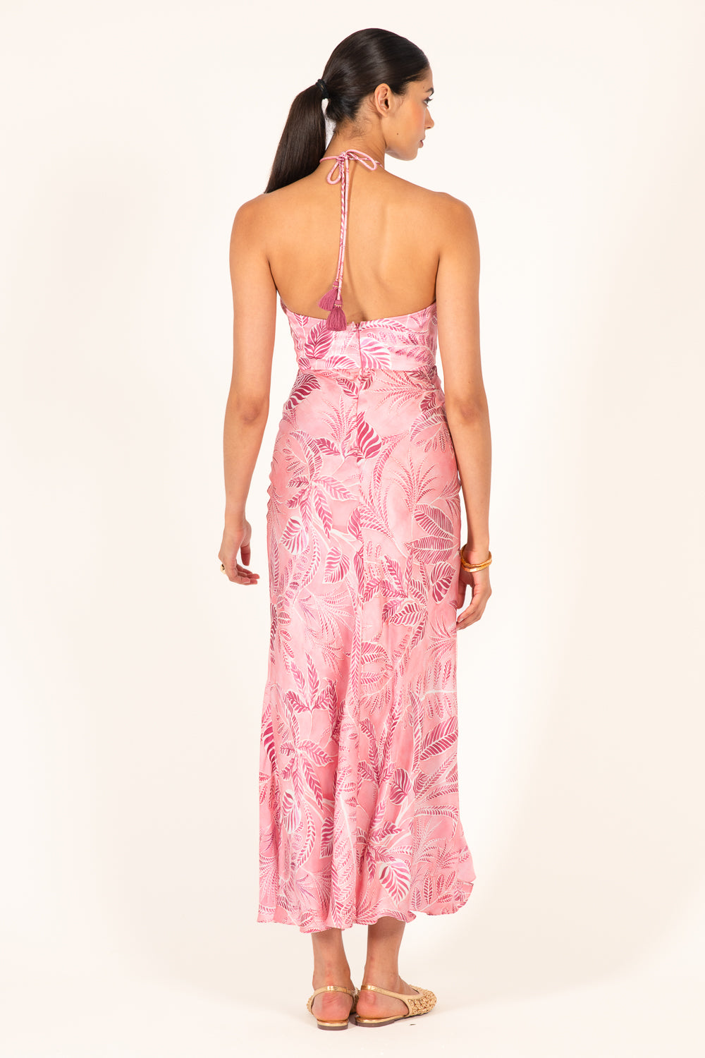Pink Calathea long dress – Long Dress Stella by Poupette St Barth, view 8