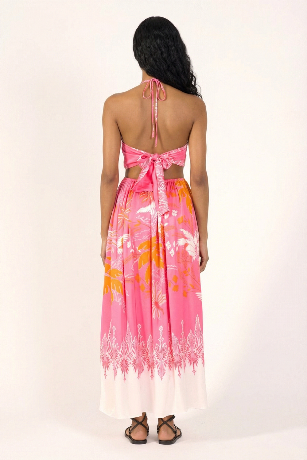 Pink Canopy long dress – Long Dress Isore by Poupette St Barth, fabric detail