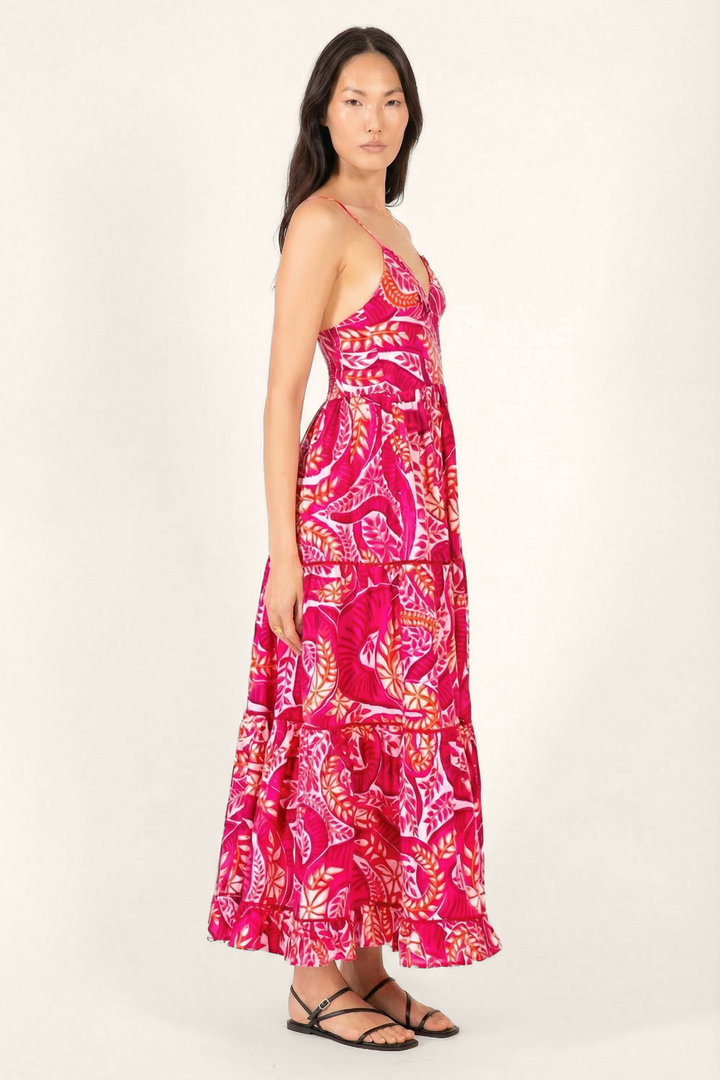 Pink Holy Snake long dress – Long Dress Milena by Poupette St Barth, view 4