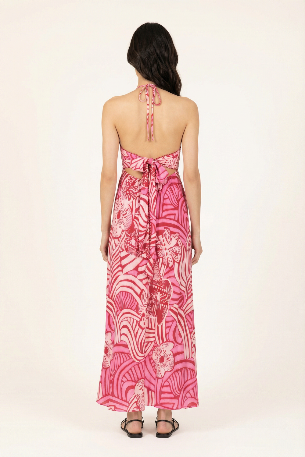 Pink Japonism long dress – Long Dress Carla by Poupette St Barth, view 3
