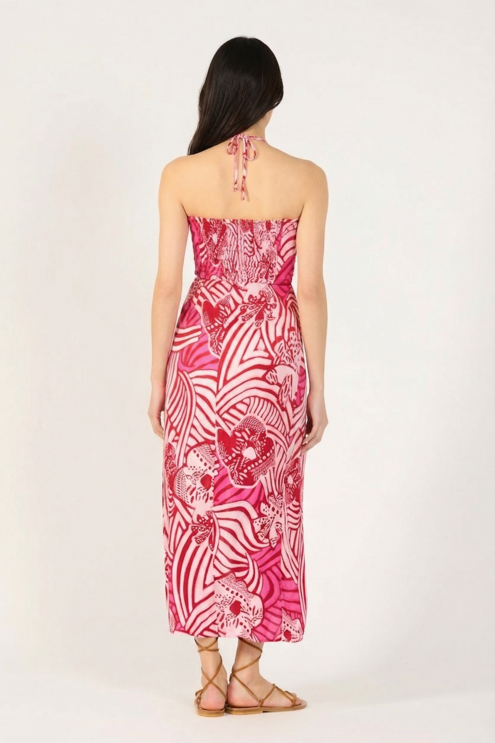 Pink Japonism long dress – Long Dress Collina by Poupette St Barth, view 3