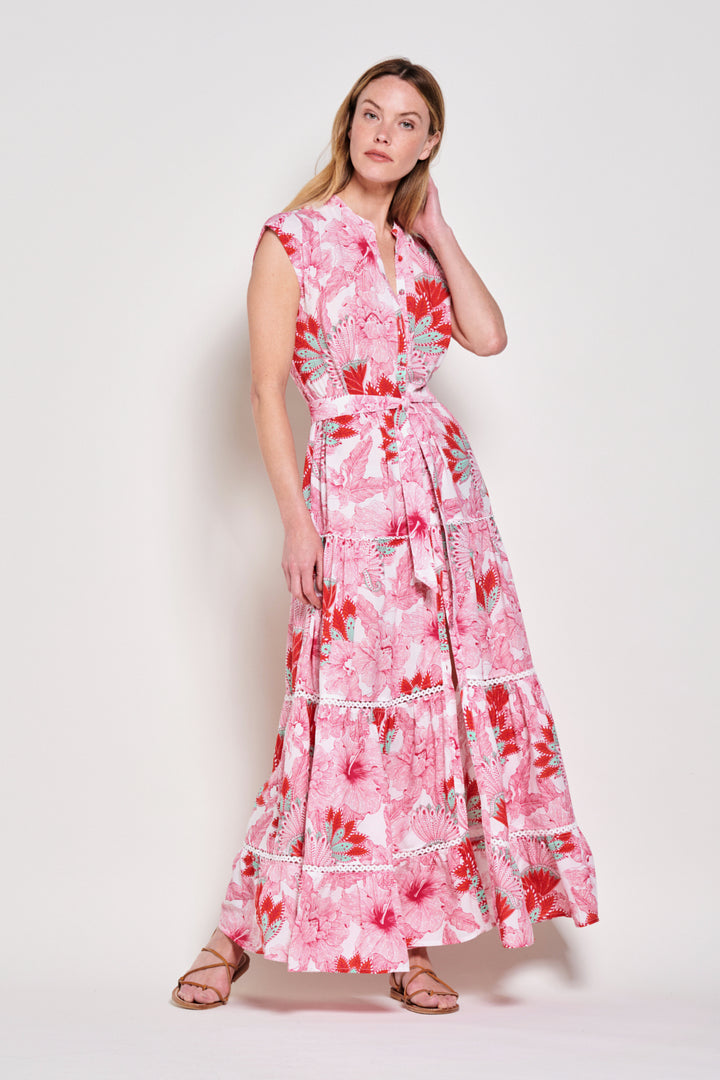 Pink Padang long dress – Long Dress Kora by Poupette St Barth, view 2