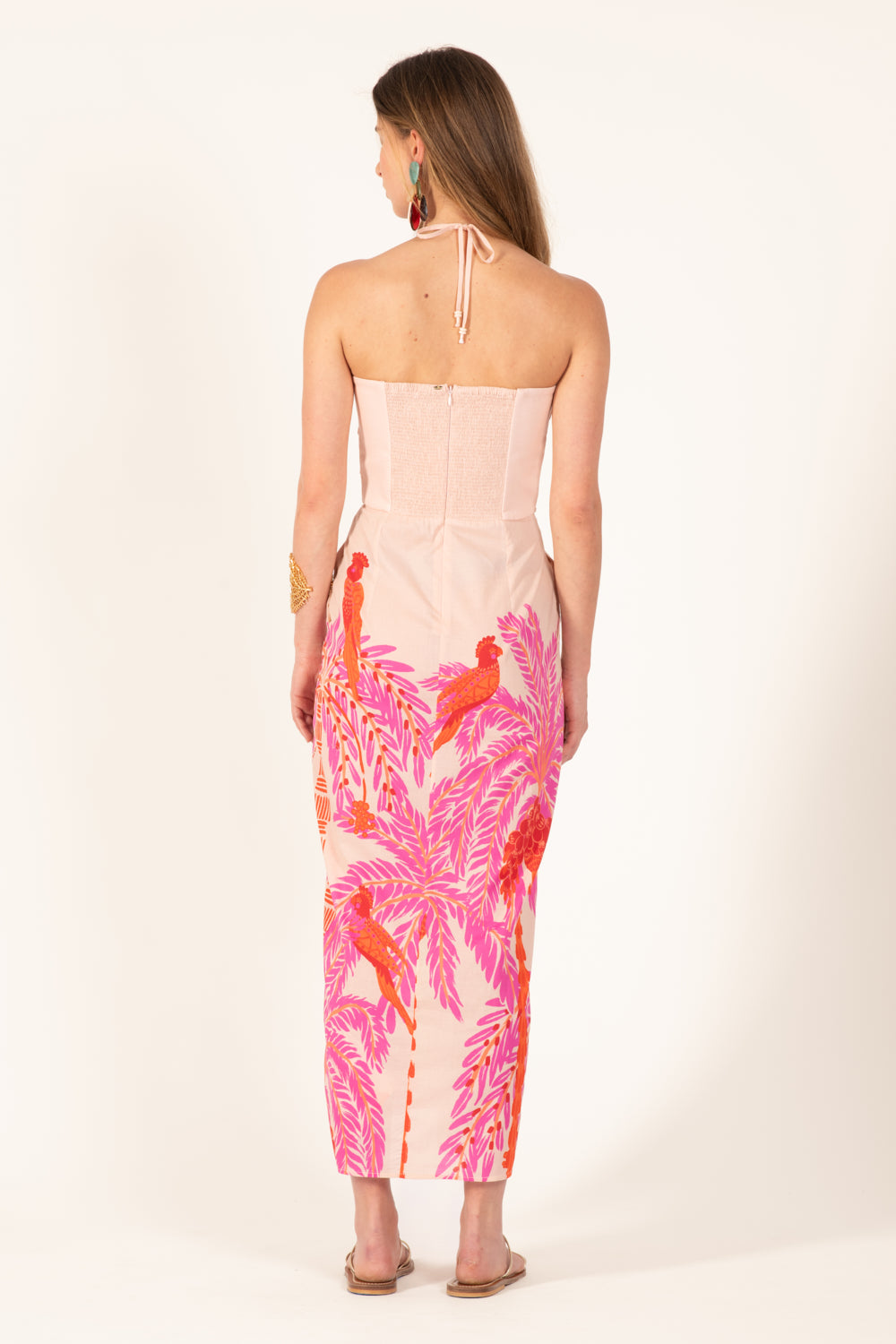 Pink Palmrott long dress – Long Dress Collina by Poupette St Barth, view 6