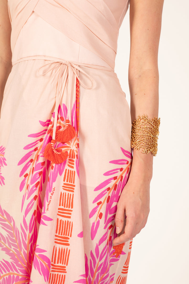 Pink Palmrott long dress – Long Dress Collina by Poupette St Barth, view 7
