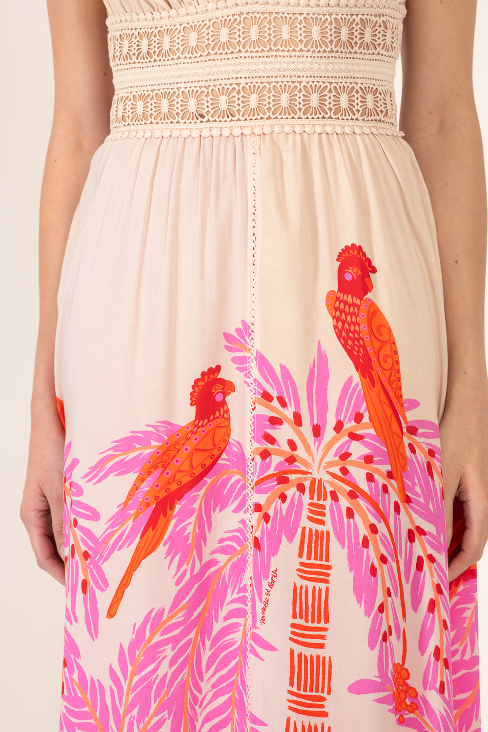Pink Palmrott long dress – Long Dress Havana by Poupette St Barth, view 5