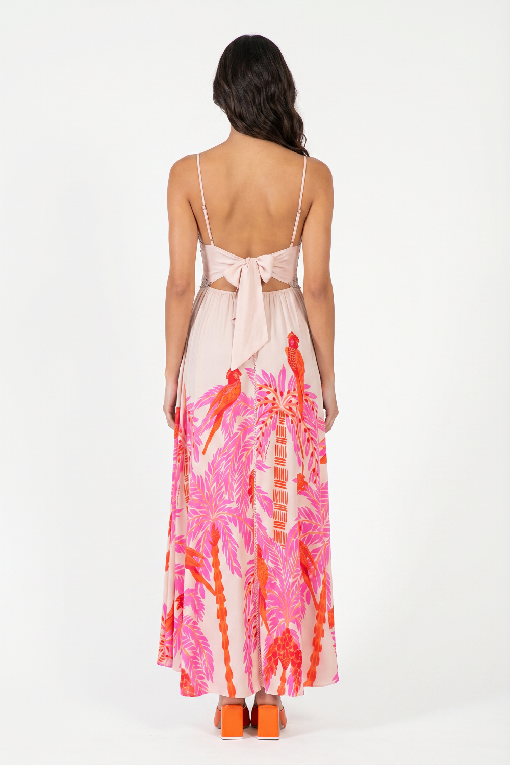 Pink Palmrott long dress – Long Dress Havana by Poupette St Barth, view 4