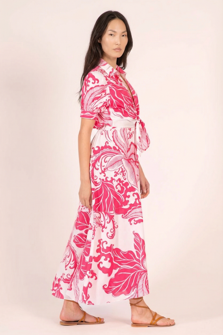Pink Reef Wave long dress – Long Dress Eren by Poupette St Barth, view 2