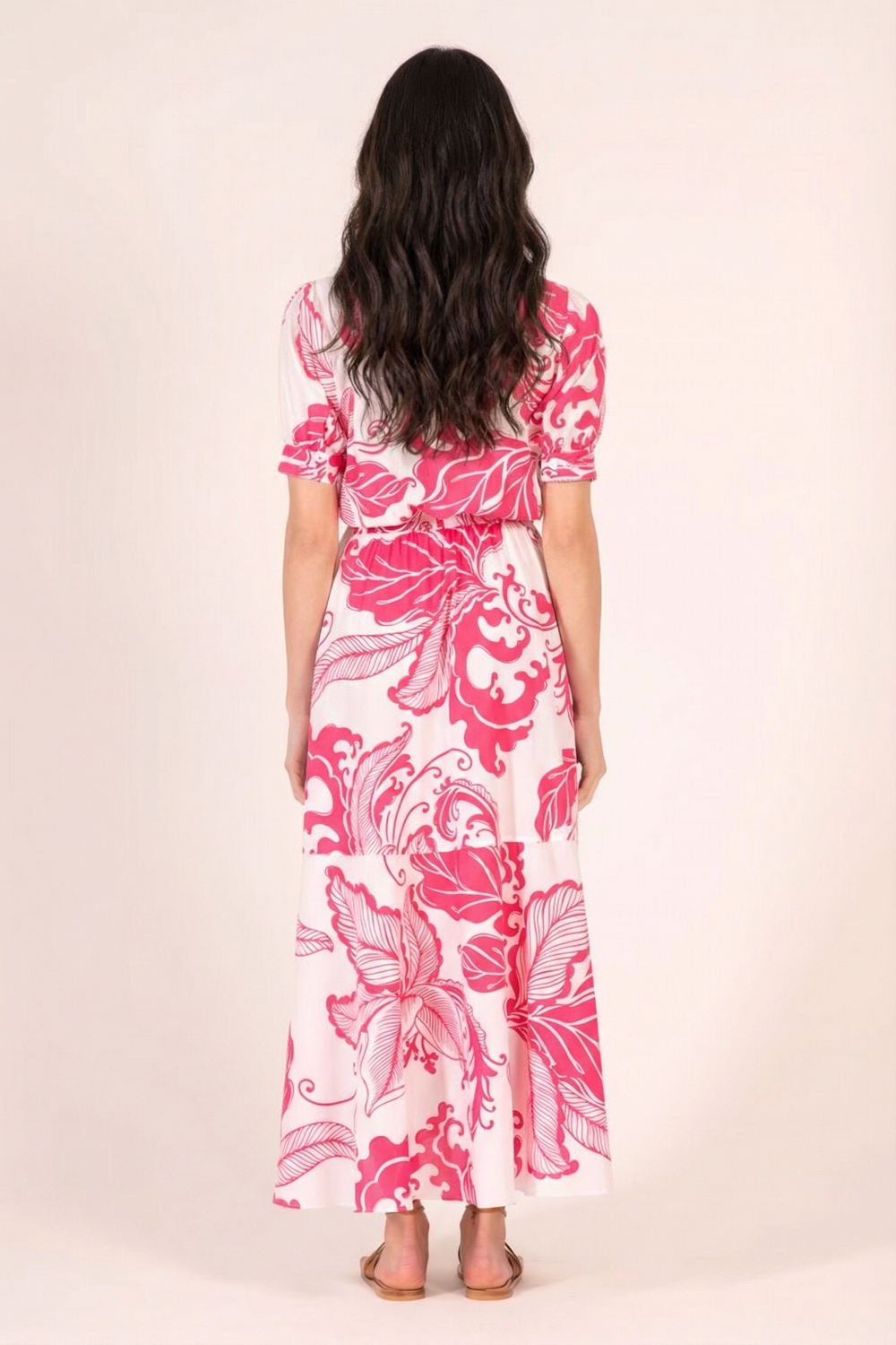 Pink Reef Wave long dress – Long Dress Eren by Poupette St Barth, view 4