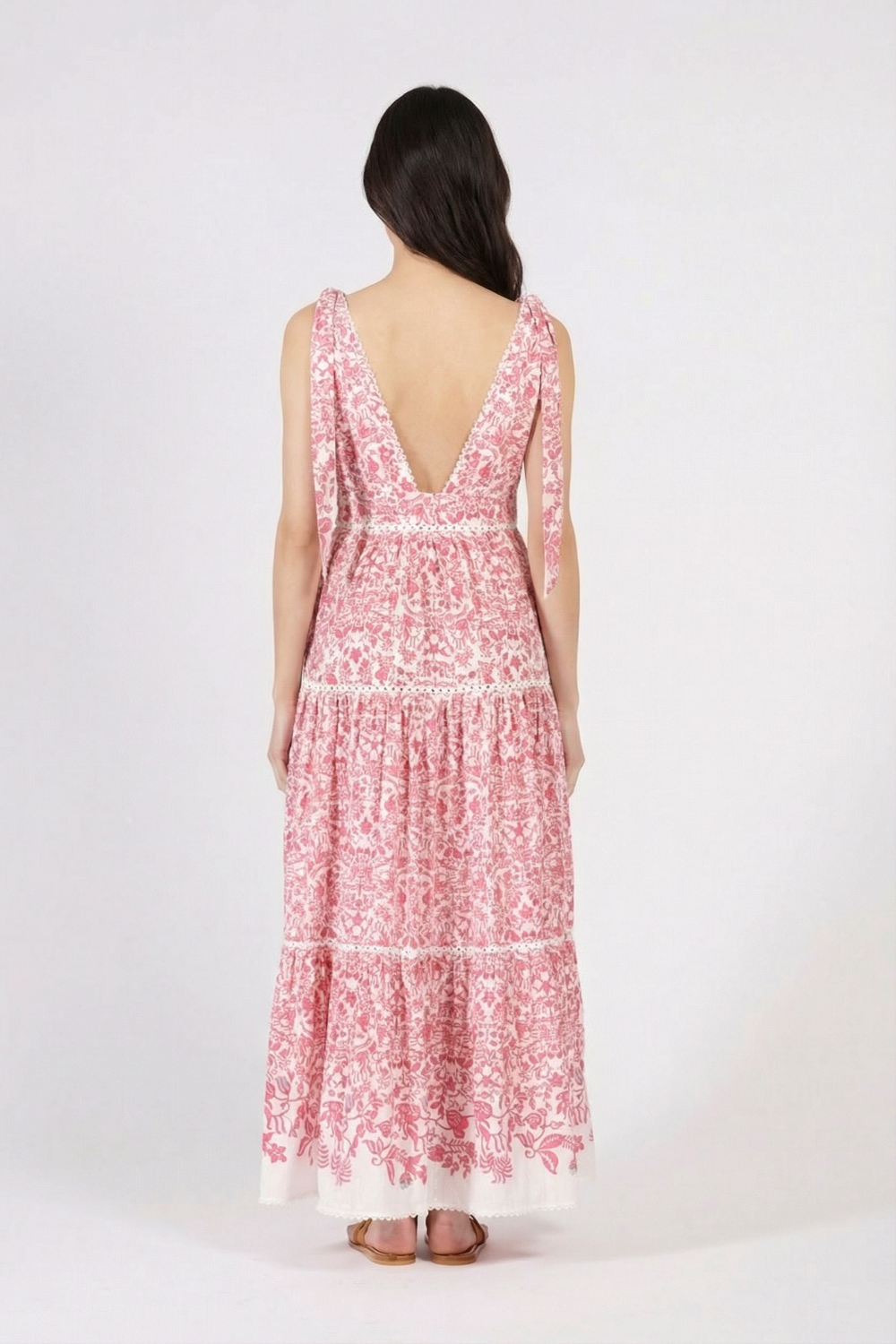 Pink Tiare long dress – Long Dress Perla by Poupette St Barth, view 4