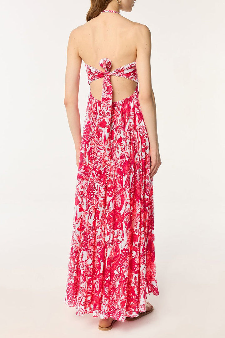 poupette st barth carla beaded maxi dress Poupette St Barth Carla beaded halterneck maxi dress Poupette St Barth