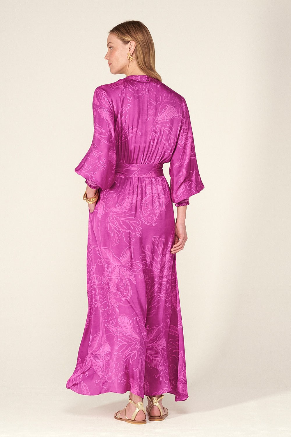 Purple reef long dress by Poupette St Barth, featuring a flowy silhouette and elegant design, shown in the image.