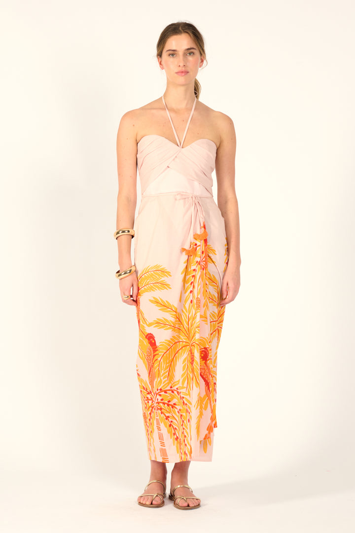 Yellow Palmrott long dress – Long Dress Collina by Poupette St Barth, view 3